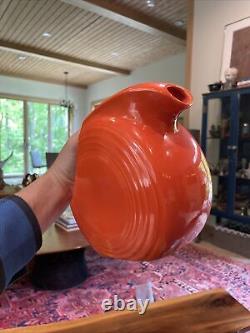 RADIOACTIVE RED Vtg Orange FIESTA LARGE DISC WATER JUG FIESTAWARE Red Ice HTF