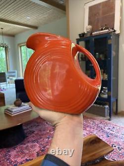 RADIOACTIVE RED Vtg Orange FIESTA LARGE DISC WATER JUG FIESTAWARE Red Ice HTF