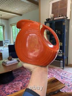 RADIOACTIVE RED Vtg Orange FIESTA LARGE DISC WATER JUG FIESTAWARE Red Ice HTF