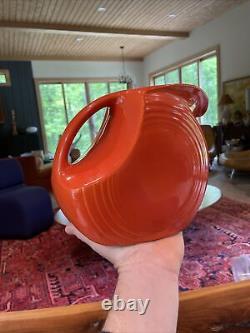 RADIOACTIVE RED Vtg Orange FIESTA LARGE DISC WATER JUG FIESTAWARE Red Ice HTF