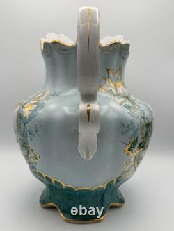 RARE Antique Homer Laughlin Water Pitcher / Ewer Very Large Nautical
