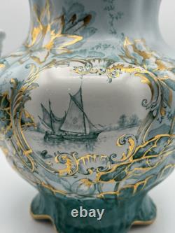 RARE Antique Homer Laughlin Water Pitcher / Ewer Very Large Nautical