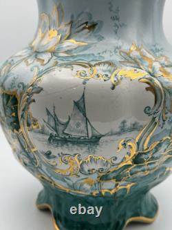 RARE Antique Homer Laughlin Water Pitcher / Ewer Very Large Nautical