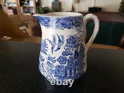 RARE Antique WM RIDGWAY & CO ENGLAND WILLOW PITCHER JUG WATER JUICE ORIENTAL