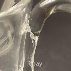 RARE EDENBURGH SCOTLAND THISTLE 7 WATER JUG PITCHER GLASS CRYSTAL SIGNED Chip