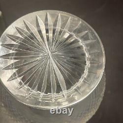 RARE EDENBURGH SCOTLAND THISTLE 7 WATER JUG PITCHER GLASS CRYSTAL SIGNED Chip
