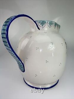 RARE Large Deruta Italian Italy Fratelli Mari Vino Water Wine Jug Pitcher 12