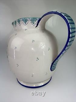 RARE Large Deruta Italian Italy Fratelli Mari Vino Water Wine Jug Pitcher 12