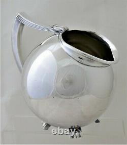 RARE Reed & Barton Modernist Silver Plate Spherical Water Pitcher 1936