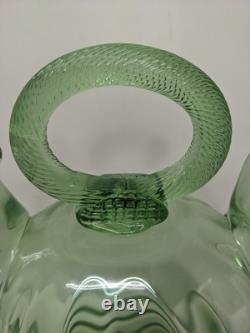 READ Antique Glass Green Communal Holy Water Vessel Cantir Jug Pitcher