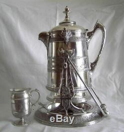 REED & BARTON Silver plate Tilting ICE Water Pitcher VERMONT PRESENTATION SET