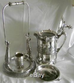 REED & BARTON Silver plate Tilting ICE Water Pitcher VERMONT PRESENTATION SET