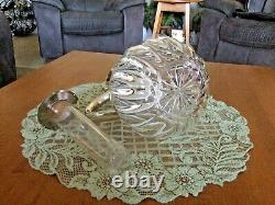 Rare 1940's German Silver Plate and Cut Crystal Ice Water Pitcher by Quist