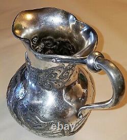Rare American 1890's Repousse Silver Plated Derby Water Pitcher Japanese Dragon
