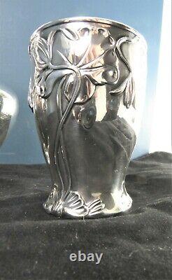 Rare Art Nouveau Silver Plate Water Pitcher And Cup