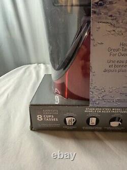 Rare Brita Red Stainless Steel Water Pitcher Filtration System New 8 Cups