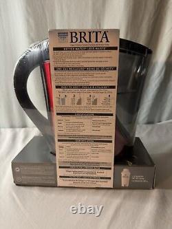 Rare Brita Red Stainless Steel Water Pitcher Filtration System New 8 Cups