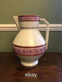 Rare Christopher Dresser designed large water jug / pitcher by Old Hall, Hanley