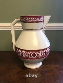 Rare Christopher Dresser designed large water jug / pitcher by Old Hall, Hanley