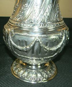 Rare German 800 Silver Fancy Over The Top Repousse Cherubs 10 Water Pitcher