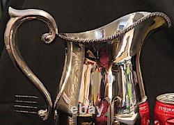 Rare Marked Bullocks Wilshire Large Baluster Sterling Silver Water Pitcher, Jug
