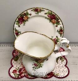 Rare Royal Albert Old Country Roses England Jug Water Pitcher & Under Plate