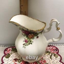 Rare Royal Albert Old Country Roses England Jug Water Pitcher & Under Plate