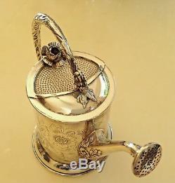 Rare Sterling Silver Centerpiece Flowers Watering Can & Pitcher