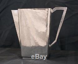 Rare William Van Erp Sterling Silver Hammered Arts & Craft Water Pitcher 44 Oz