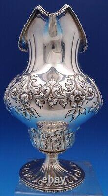 Redlich Sterling Silver Water Pitcher Repoussed Flowers #1130 10 1/4 (#8392)