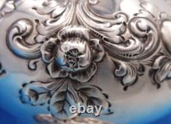 Redlich Sterling Silver Water Pitcher Repoussed Flowers #1130 10 1/4 (#8392)