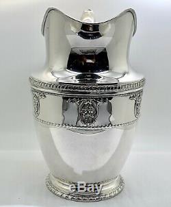 Rose Point By Wallace Sterling Silver Water Pitcher 9 1/2 Tall