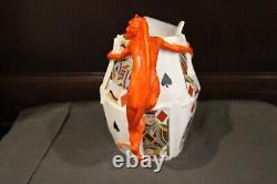 Royal Bayreuth Porcelain Red Devil Playing Cards Water Pitcher