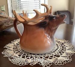 Royal Bayreuth Unmarked Elk Water Pitcher 7 x 9 Inch Excellent Condition