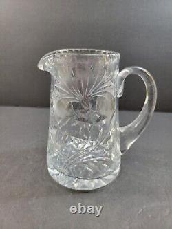 Royal Brierley Crystal Water Jug Pitcher Honeysuckle Pattern 6