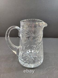 Royal Brierley Crystal Water Jug Pitcher Honeysuckle Pattern 6