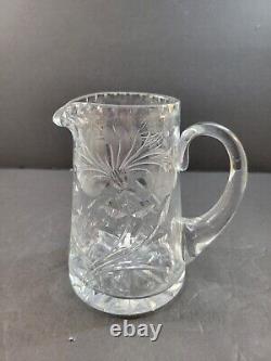 Royal Brierley Crystal Water Jug Pitcher Honeysuckle Pattern 6