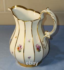 Royal Copenhagen Henriette Jug 444/8526 Rare 7.5 Gold Floral Milk Water Pitcher