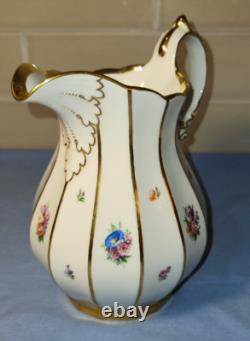 Royal Copenhagen Henriette Jug 444/8526 Rare 7.5 Gold Floral Milk Water Pitcher