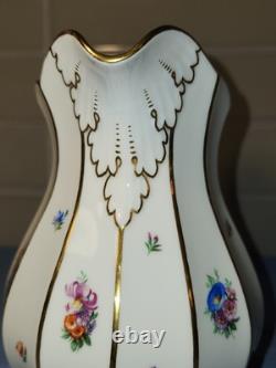 Royal Copenhagen Henriette Jug 444/8526 Rare 7.5 Gold Floral Milk Water Pitcher