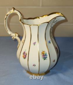 Royal Copenhagen Henriette Jug 444/8526 Rare 7.5 Gold Floral Milk Water Pitcher