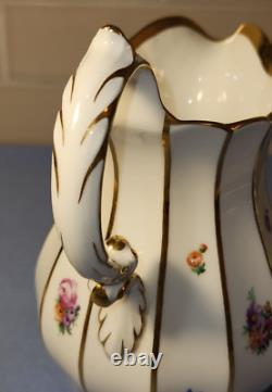 Royal Copenhagen Henriette Jug 444/8526 Rare 7.5 Gold Floral Milk Water Pitcher
