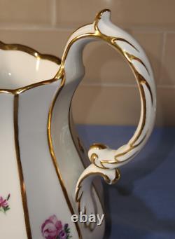 Royal Copenhagen Henriette Jug 444/8526 Rare 7.5 Gold Floral Milk Water Pitcher