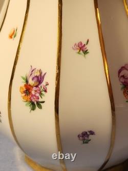 Royal Copenhagen Henriette Jug 444/8526 Rare 7.5 Gold Floral Milk Water Pitcher