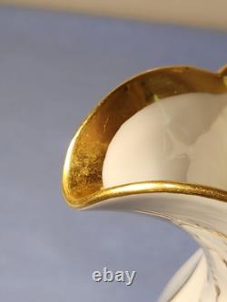 Royal Copenhagen Henriette Jug 444/8526 Rare 7.5 Gold Floral Milk Water Pitcher