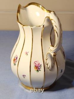 Royal Copenhagen Henriette Jug 444/8526 Rare 7.5 Gold Floral Milk Water Pitcher