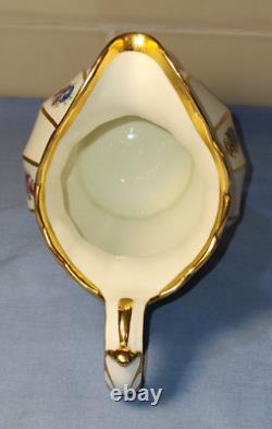 Royal Copenhagen Henriette Jug 444/8526 Rare 7.5 Gold Floral Milk Water Pitcher