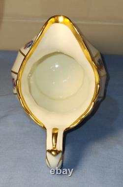 Royal Copenhagen Henriette Jug 444/8526 Rare 7.5 Gold Floral Milk Water Pitcher
