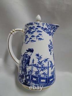 Royal Crown Derby Blue Mikado, Oriental Pitcher / Hot Water Jug & Lid, 6 1/2