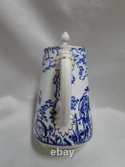 Royal Crown Derby Blue Mikado, Oriental Pitcher / Hot Water Jug & Lid, 6 1/2